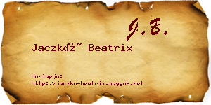 Jaczkó Beatrix névjegykártya